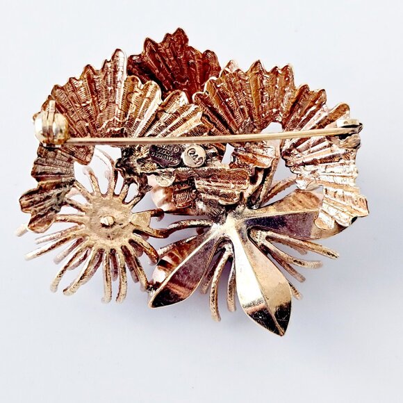 German Rolled Gold Lapis & Gold Vintage Brooch - Picture 7 of 9